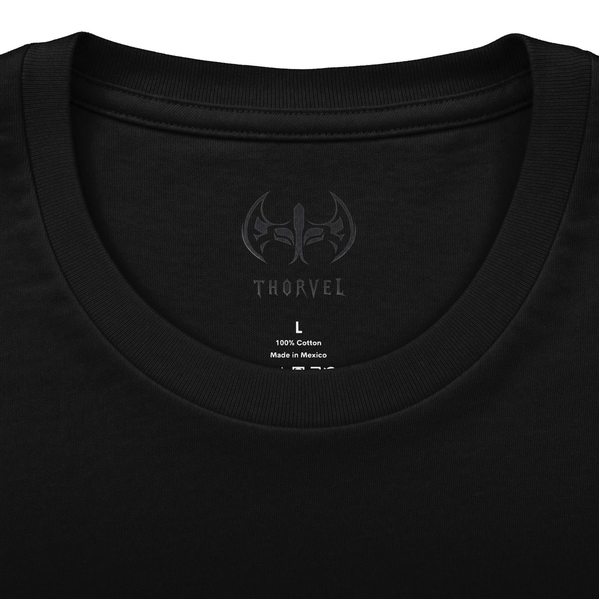 Graphic Tee — Small Bat Emblem Front & Red Question Mark Back