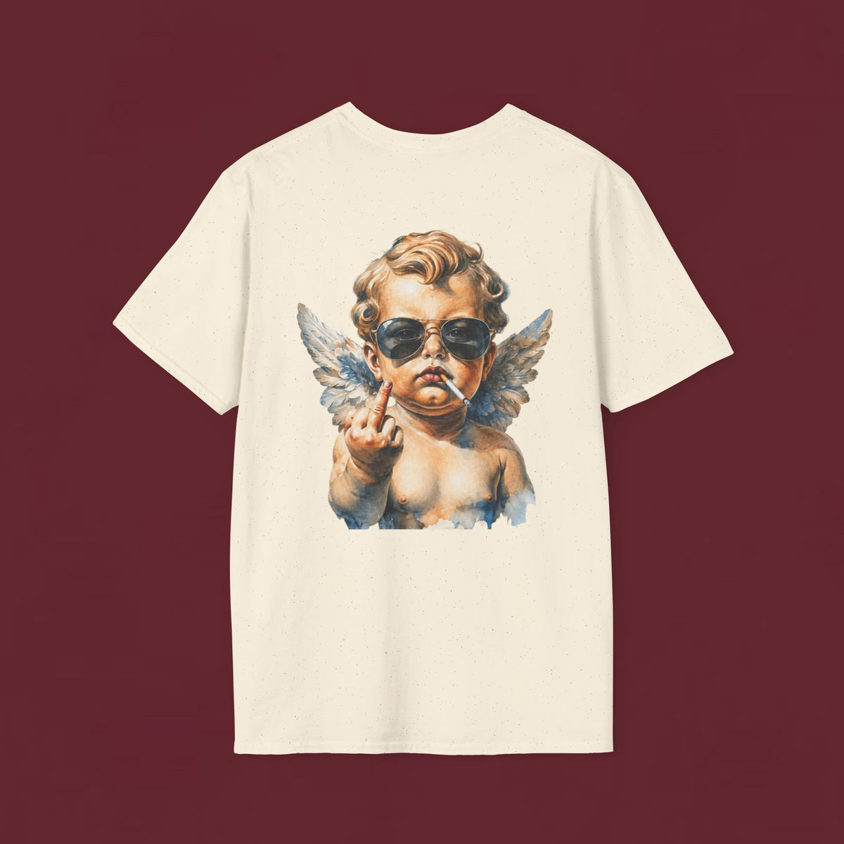 Minimalist Tiny Logo T-Shirt — Neutral Casual Tee with Small Chest Emblem
