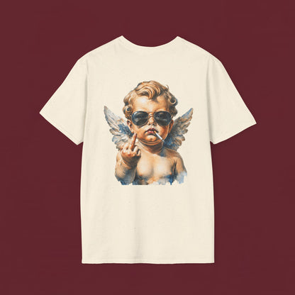 Minimalist Tiny Logo T-Shirt — Neutral Casual Tee with Small Chest Emblem
