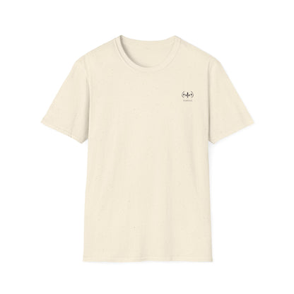 Minimalist Tiny Logo T-Shirt — Neutral Casual Tee with Small Chest Emblem