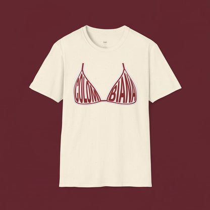 T-Shirt — 'GULOM BIANCA' Bikini Graphic Tee, Playful Retro Typography Top for Women