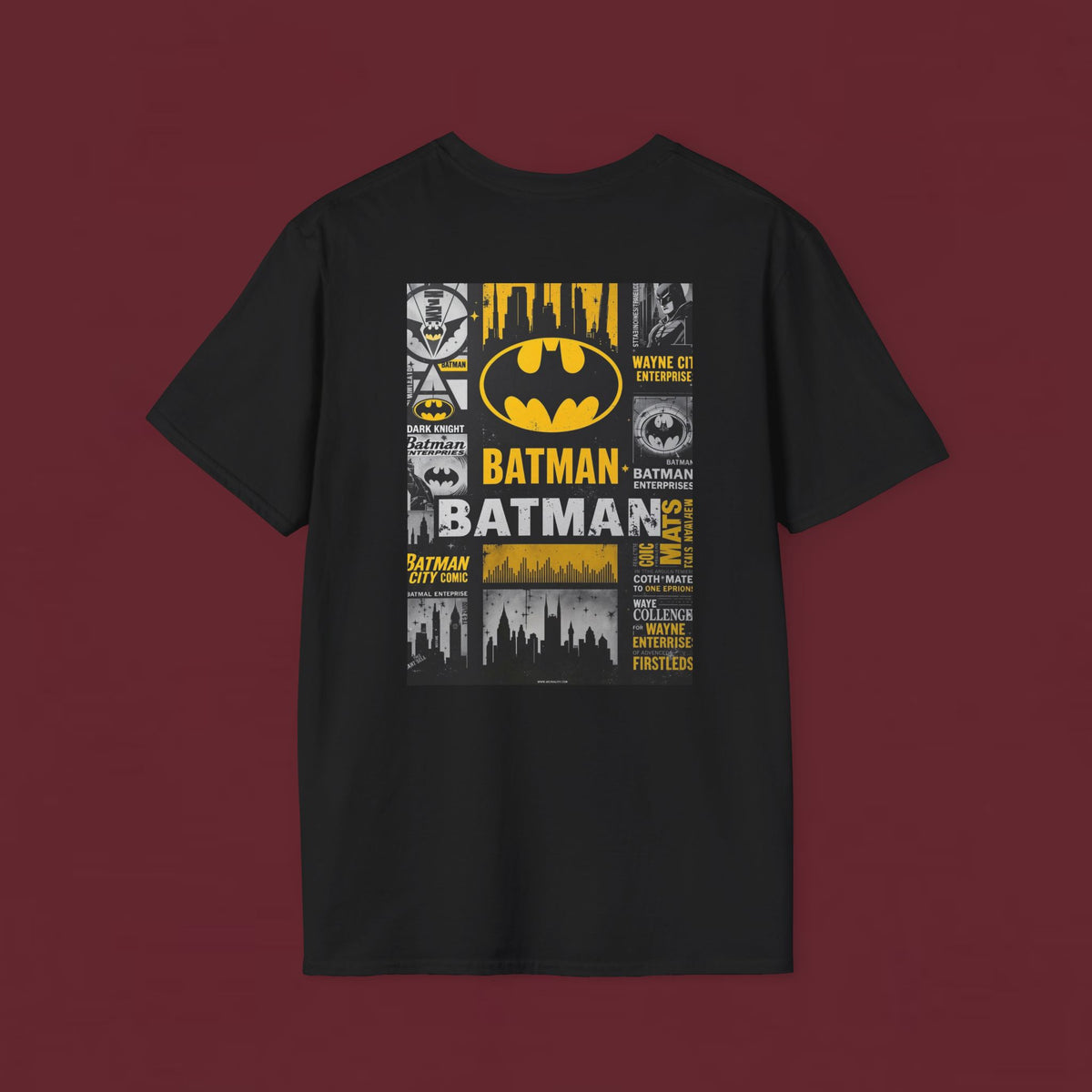 Batman Logo T‑Shirt — Small Yellow Emblem Graphic Tee
