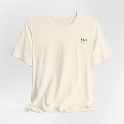 Starry Grin Graphic Tee — Watercolor Smiling Star Back Print