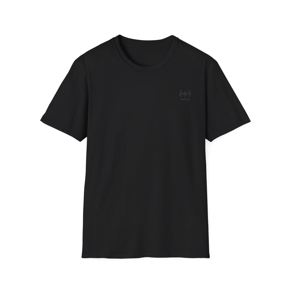 Minimalist Tiny Logo T-Shirt — Neutral Casual Tee with Small Chest Emblem