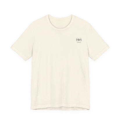 Starry Grin Graphic Tee — Watercolor Smiling Star Back Print