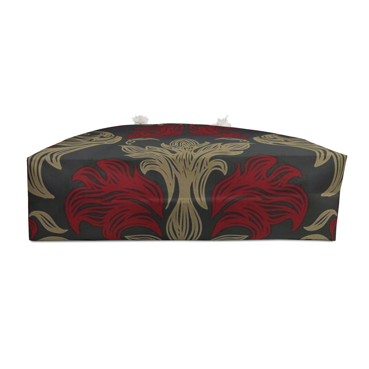 Baroque Floral Weekender Bag — Vintage Red & Gold Travel Tote