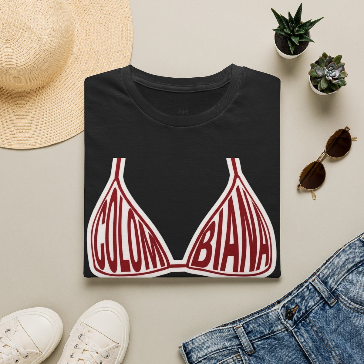 T-Shirt — 'GULOM BIANCA' Bikini Graphic Tee, Playful Retro Typography Top for Women