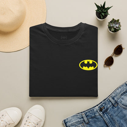 Batman Logo T‑Shirt — Small Yellow Emblem Graphic Tee
