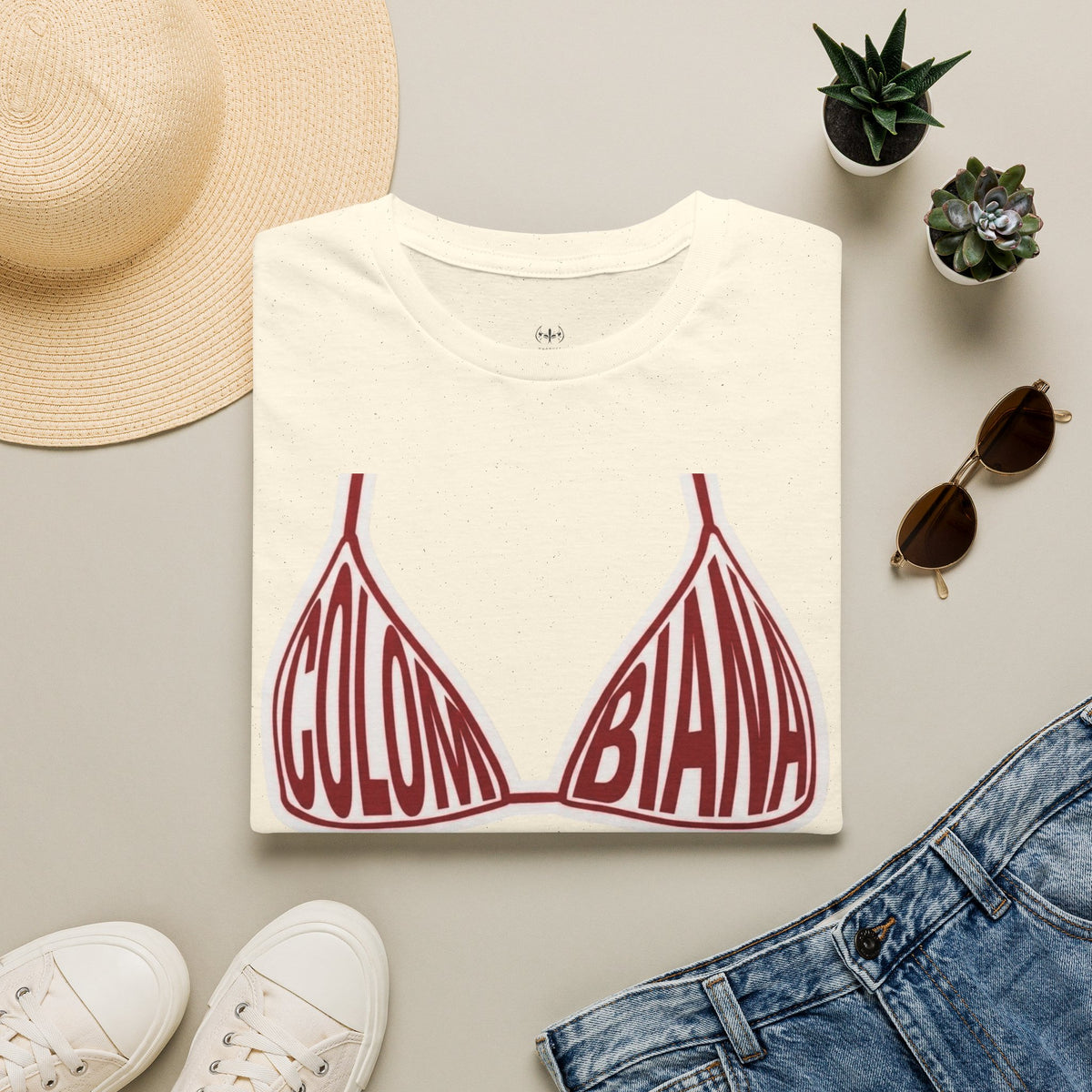 T-Shirt — 'GULOM BIANCA' Bikini Graphic Tee, Playful Retro Typography Top for Women