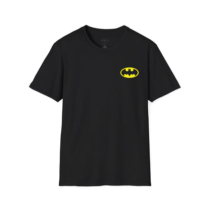 Batman Logo T‑Shirt — Small Yellow Emblem Graphic Tee