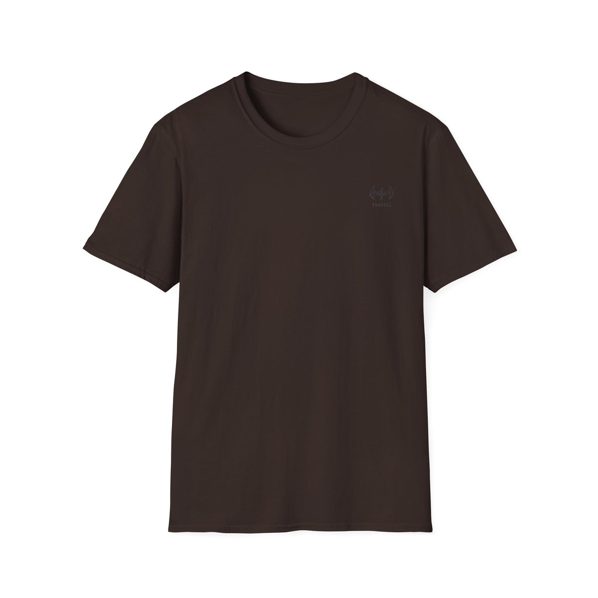 Minimalist Tiny Logo T-Shirt — Neutral Casual Tee with Small Chest Emblem