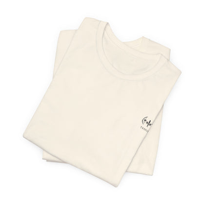 Starry Grin Graphic Tee — Watercolor Smiling Star Back Print