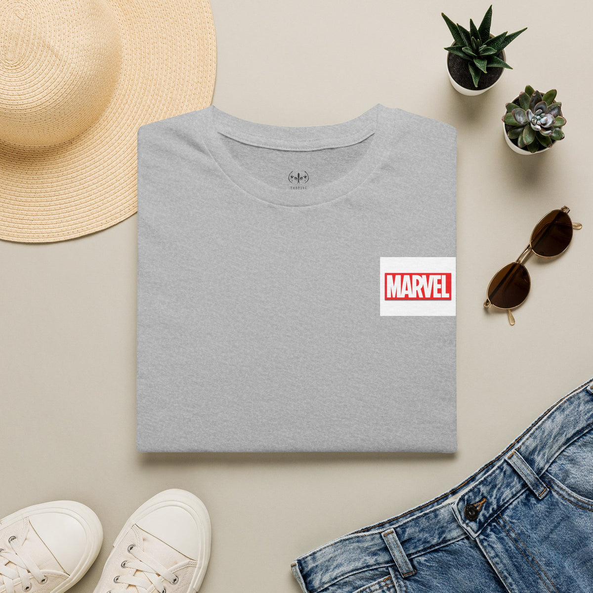 Marvel Logo T-Shirt — Minimal Retro Chest Graphic Tee